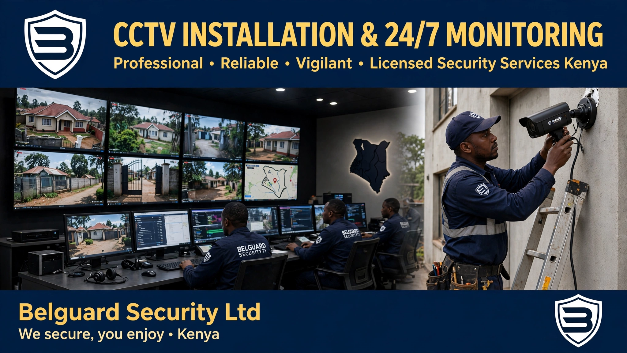 CCTV Installation and 24/7 Monitoring - Belguard Security Ltd - Control Room Kenya